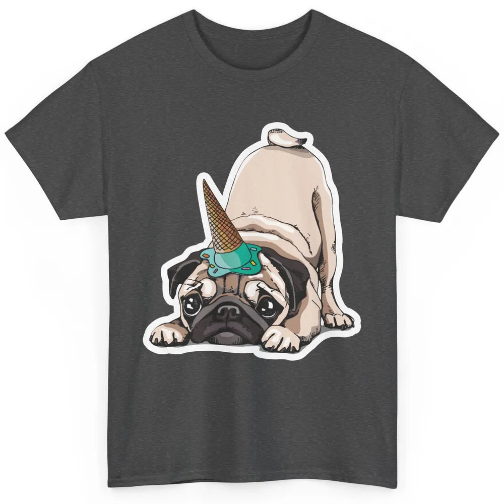Puppy Pugs Funny Unicorn Pug Dog Lovers Gift Cute Pug Dog Classic Unisex T-Shirt