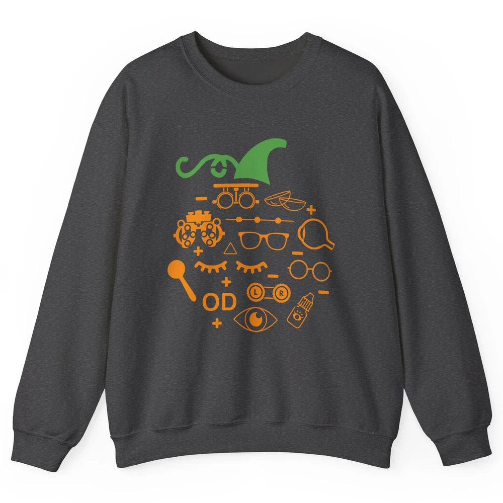 Optometry Glasses Pumpkin Halloween Optometrist Optician Unisex Crewneck Sweatshirt