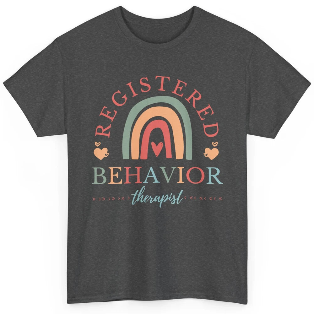 Boho Rainbow Registered Behavior Tech RBT Behavior Therapist Classic Unisex T-Shirt
