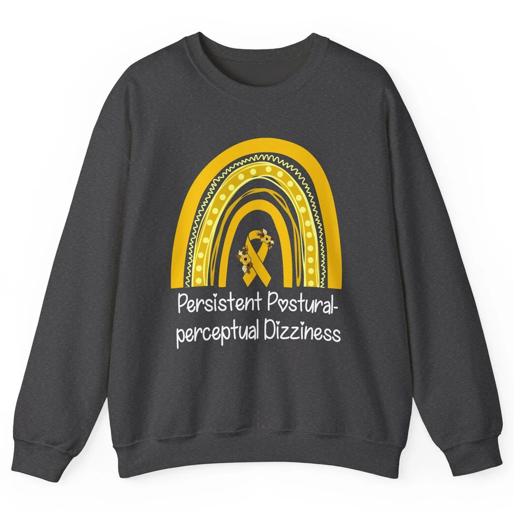 Persistent Postural-perceptual Dizziness PPPD Yellow Rainbow Unisex Crewneck Sweatshirt