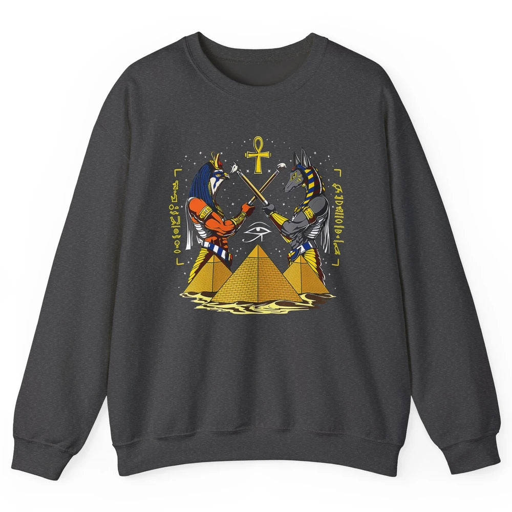 Retro Ancient Egyptian God Anubis Egypt Horus Archaeology Unisex Crewneck Sweatshirt