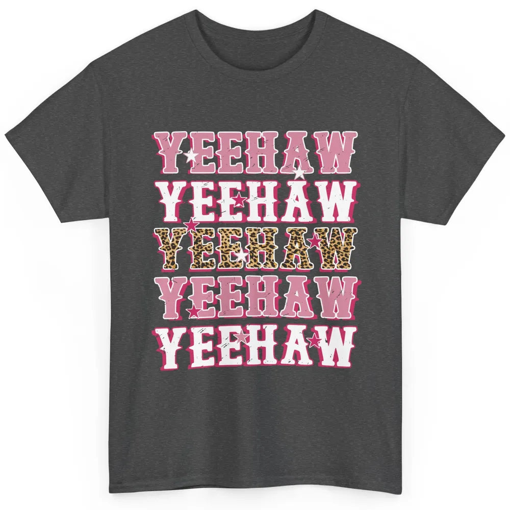 Retro Leopard Yeehaw Western Country Cowboy Cowgirl Costume Classic Unisex T-Shirt