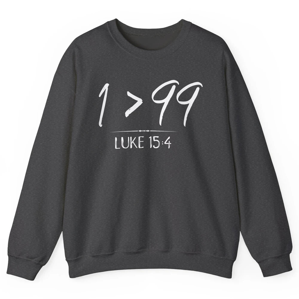 Retro He Left The 99 Rescue Me Christian Jesus Christ Bible Unisex Crewneck Sweatshirt