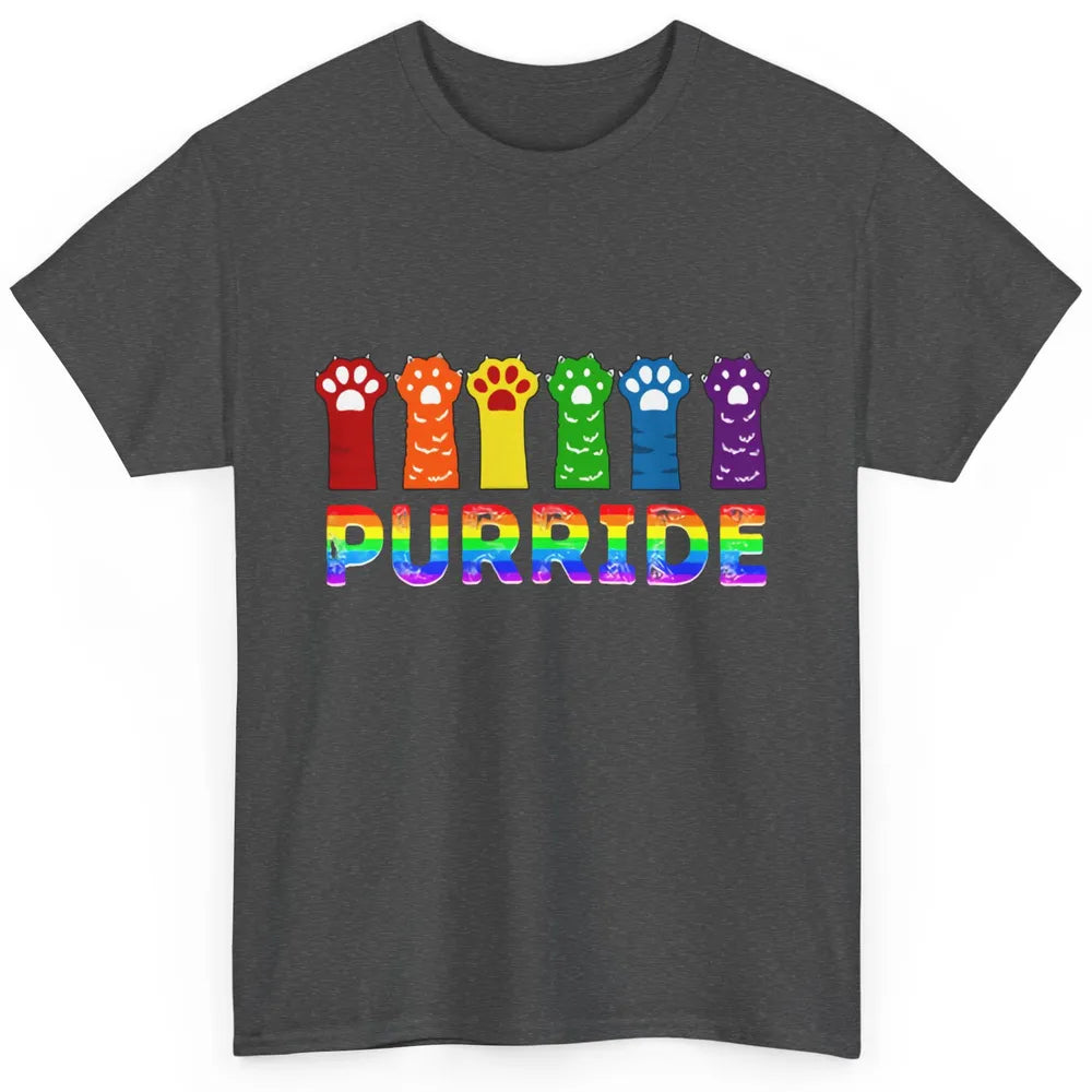 Purride Funny Cat Lover LGBT Pride Awareness Gift LGBT Month Classic Unisex T-Shirt