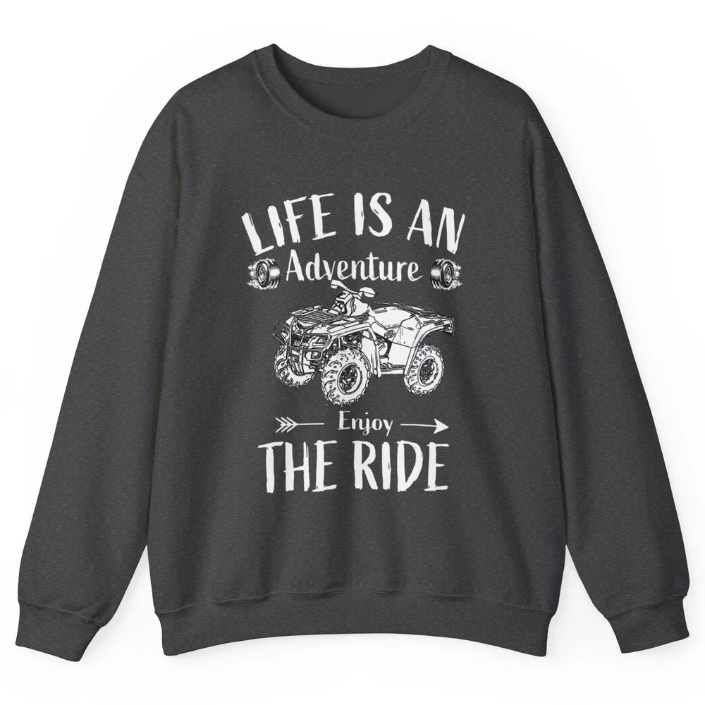 Retro Enjoy The Ride ATV Rider UTV Mud Riding SXS Offroad Unisex Crewneck Sweatshirt