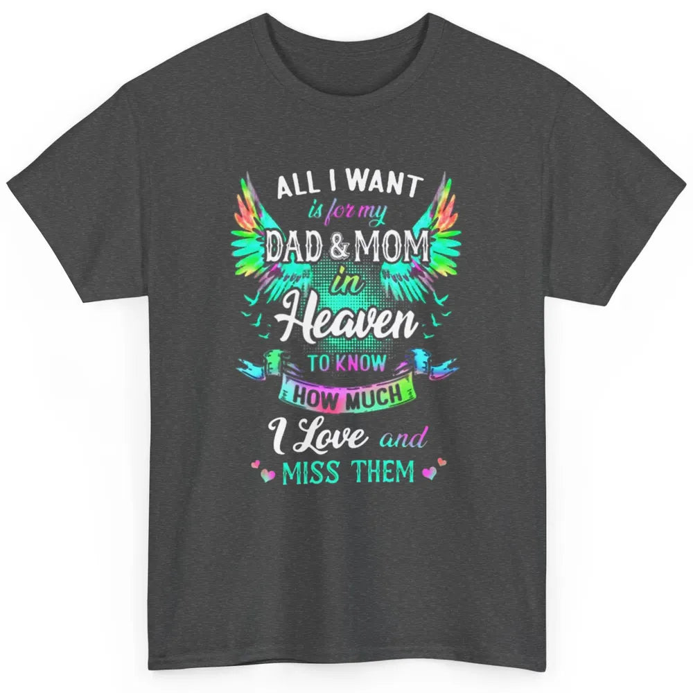 My Mom And Dad In Heaven Angel Wings Mother Memories Forever Classic Unisex T-Shirt