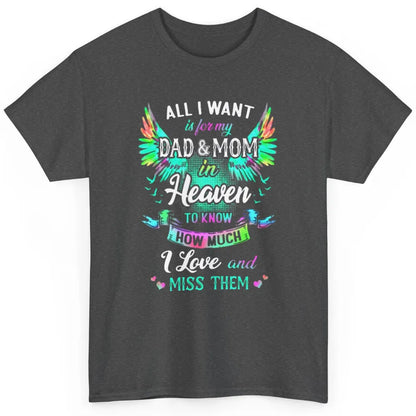 My Mom And Dad In Heaven Angel Wings Mother Memories Forever Classic Unisex T-Shirt
