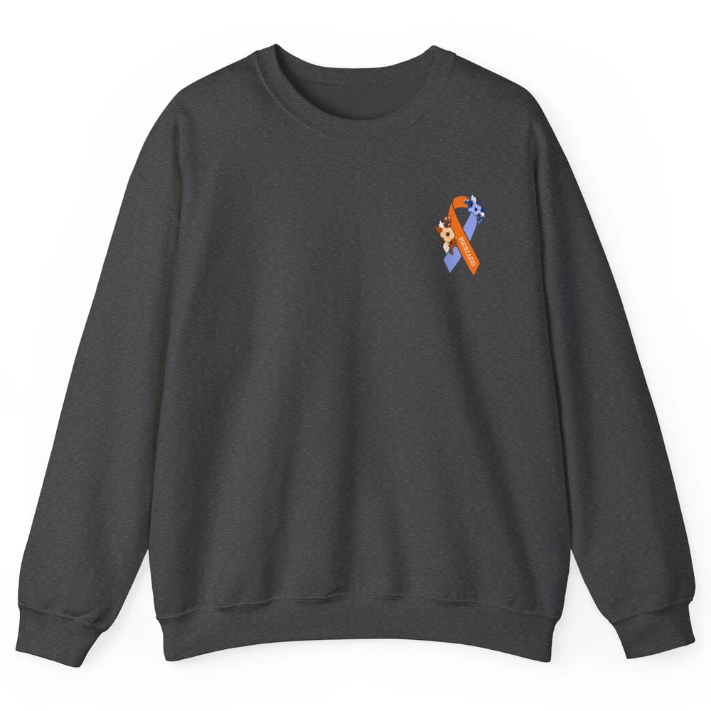 Psoriasis Awareness Floral Ribbon Rainbow Skin Diseases Unisex Crewneck Sweatshirt
