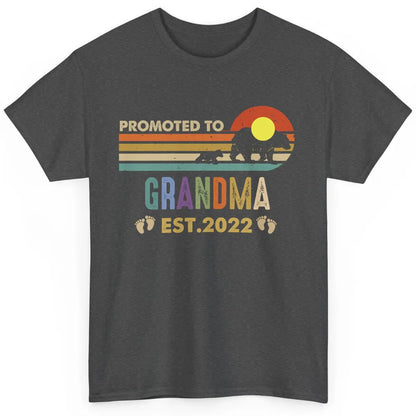 Retro Bear Sunset Promoted To Grandma Est 2022 Pregnancy Classic Unisex T-Shirt