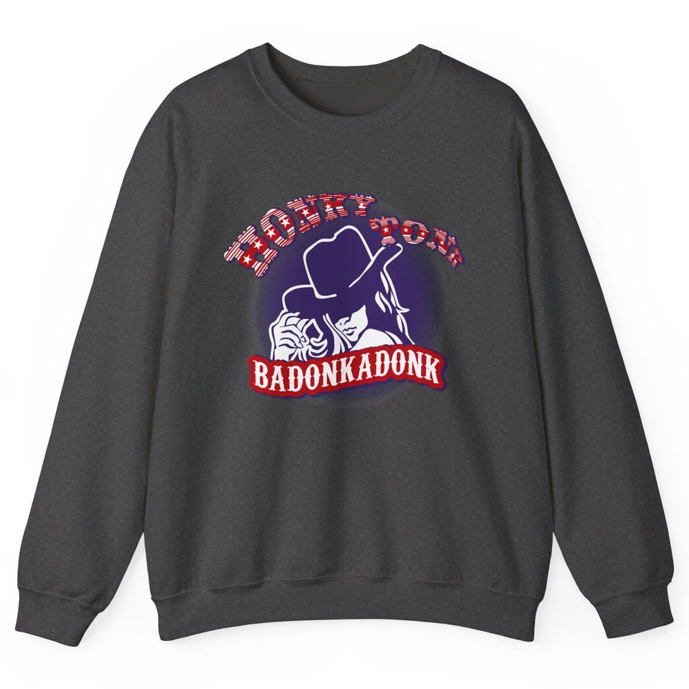 Retro Cowgirl Honky Tonk Badonkadonk Western Country Unisex Crewneck Sweatshirt
