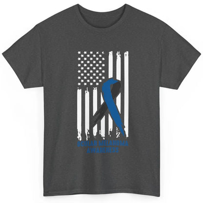 Ocular Melanoma Awareness Ribbon No One Fight Alone US Flag Classic Unisex T-Shirt