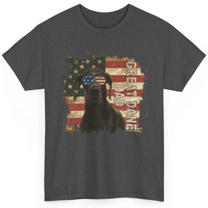Retro Best Great Dane Dad Ever American Flag 4th Of July Classic Unisex T-Shirt