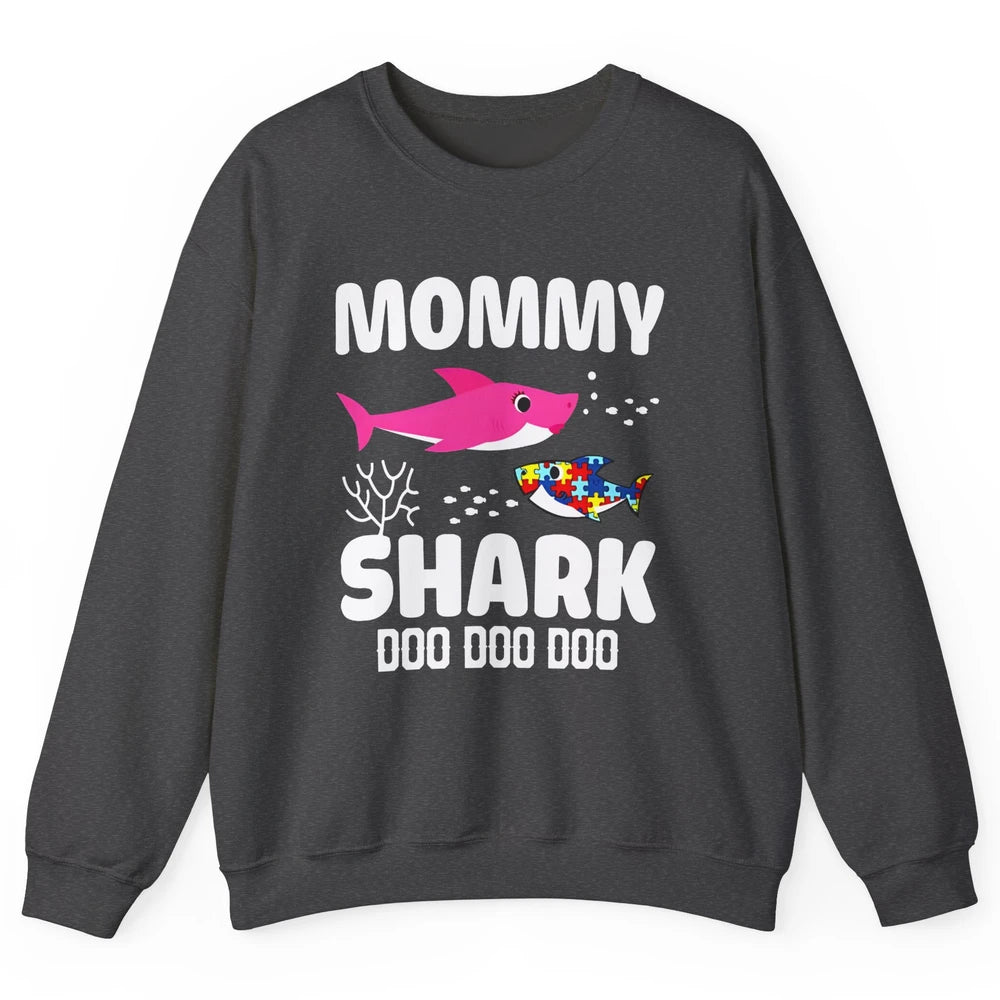 Mommy Shark Autism Shark Puzzle Autism Mom Autism Awareness Unisex Crewneck Sweatshirt