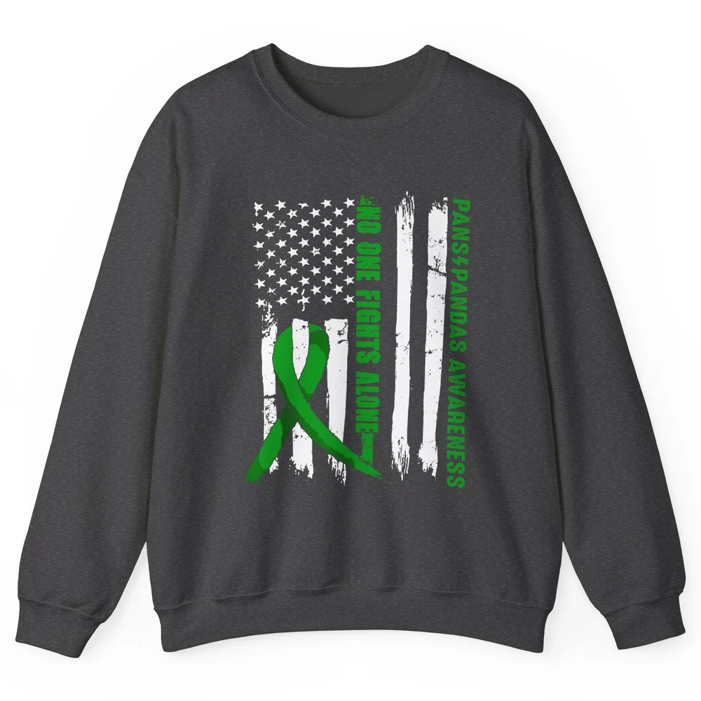 PANS/PANDAS Awareness Retro US Flag No One Fight Alone Unisex Crewneck Sweatshirt