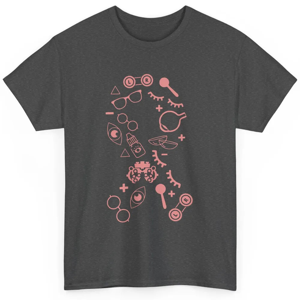 Optical Symbol Pink Ribbon Breast Cancer Support Optometrist Classic Unisex T-Shirt