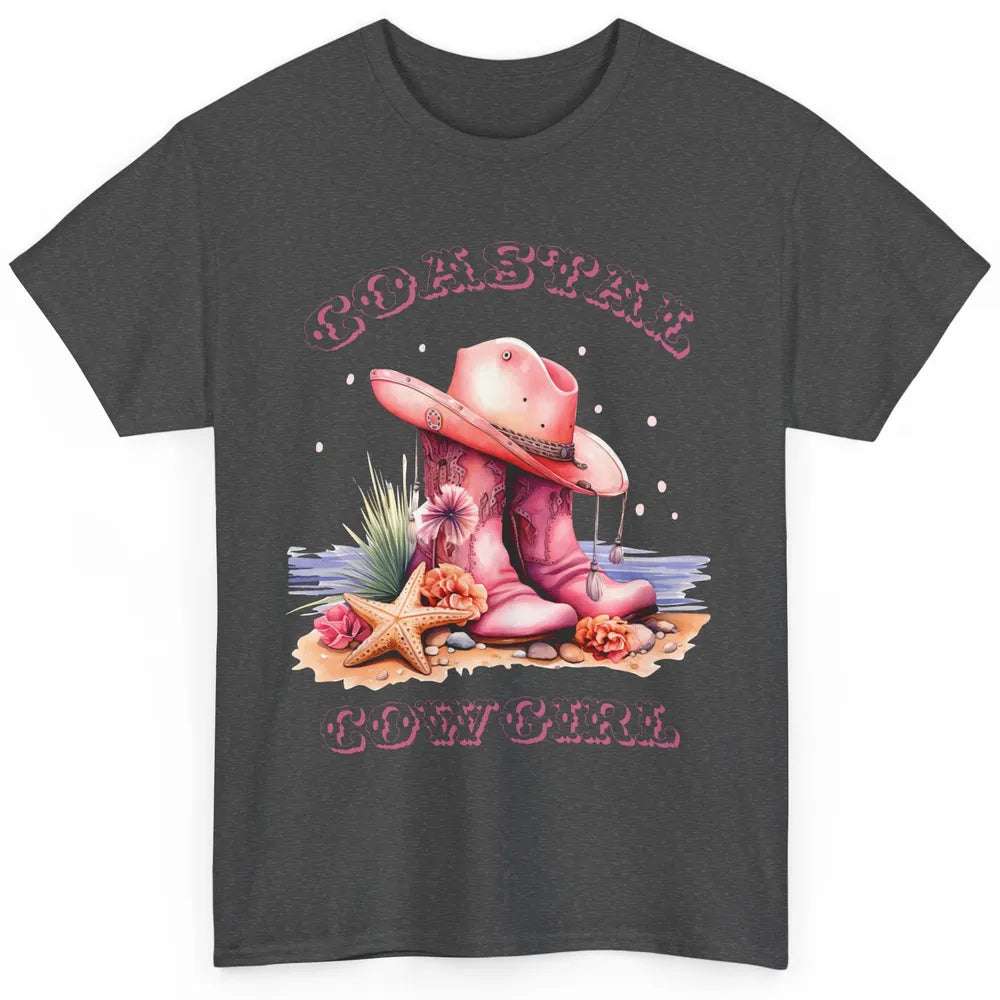 Retro Cowgirl Boots Coastal Cowgirl Western Country Beach Classic Unisex T-Shirt
