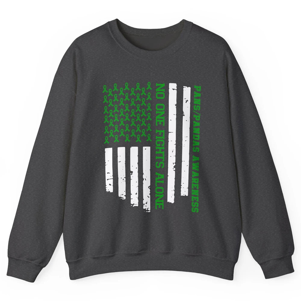 PANS/PANDAS Awareness Retro US Flag No One Fight Alone Unisex Crewneck Sweatshirt