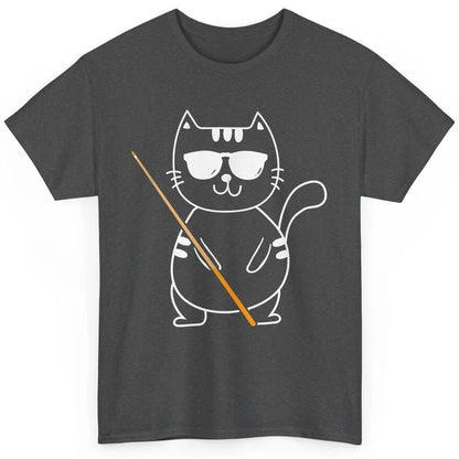 Pool Player Cool Cat Sunglasses Eight Balls Pool Snooker Pun Classic Unisex T-Shirt