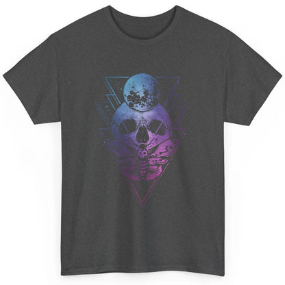 Moon Skull Wicca Crescent Lunar Moth Skeleton Halloween Goth Classic Unisex T-Shirt