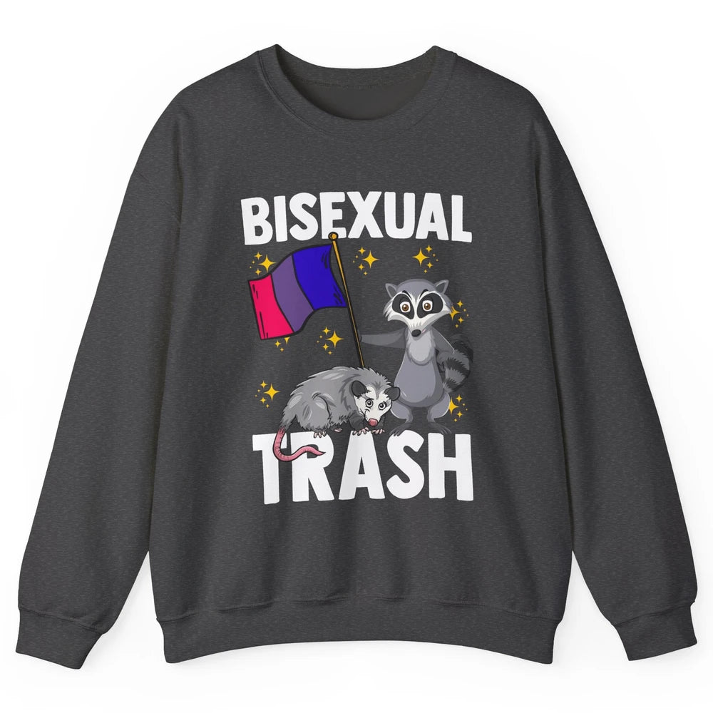 Raccoon LGBT Bisexual Trash Funny Flag Pride Animal Lovers Unisex Crewneck Sweatshirt