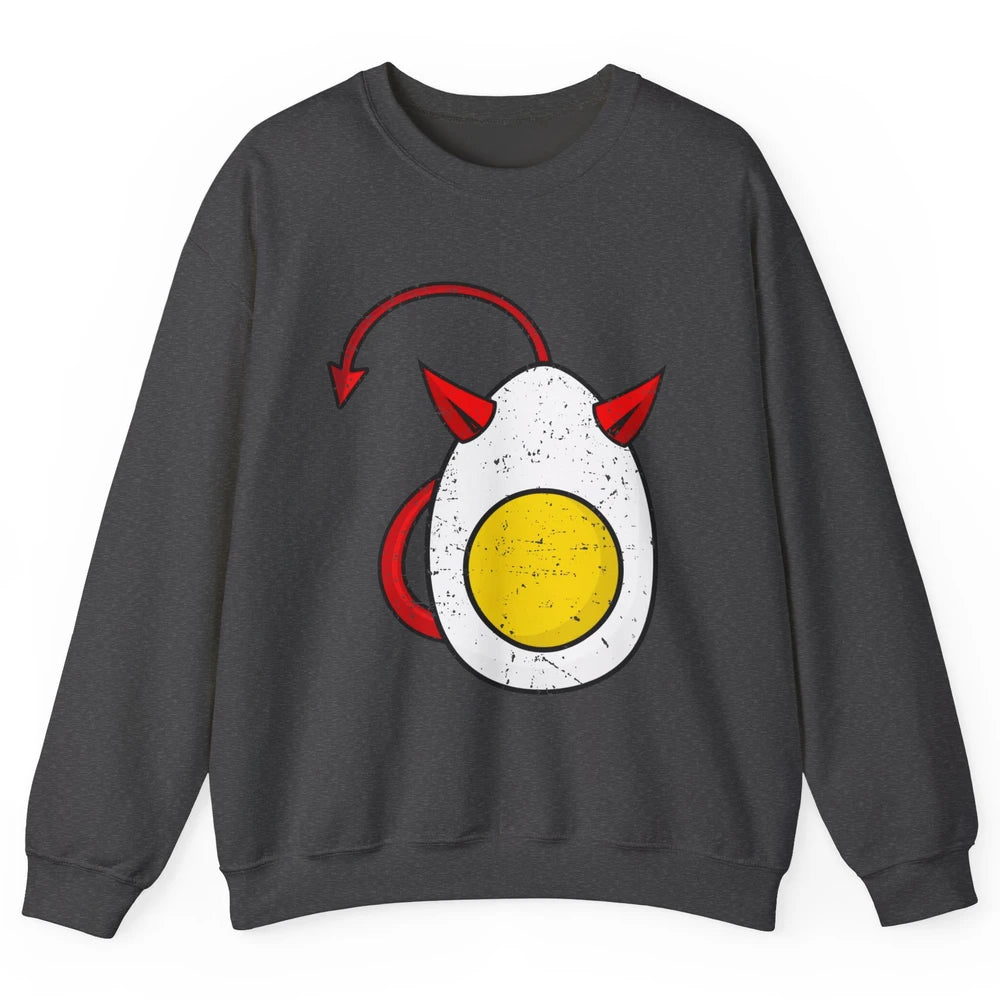 Retro Deviled Egg Funny Halloween Costume Men Women Kids Unisex Crewneck Sweatshirt