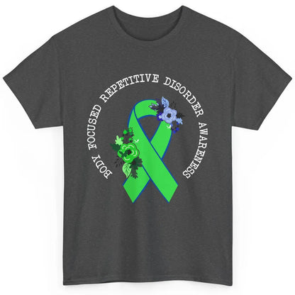 Body Focused Repetitive Disorder BFRB Floral Green Ribbon Classic Unisex T-Shirt