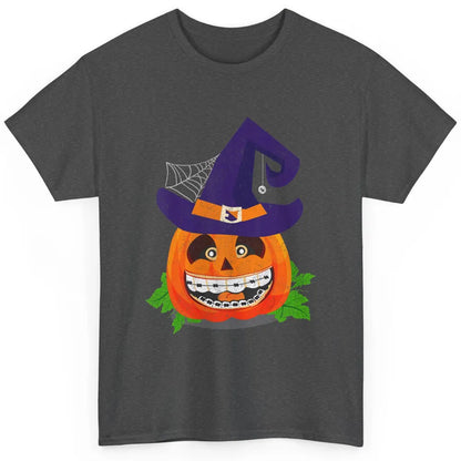 Pumpkin Witch Teeth Braces Dental Dentist Halloween Spooky Classic Unisex T-Shirt