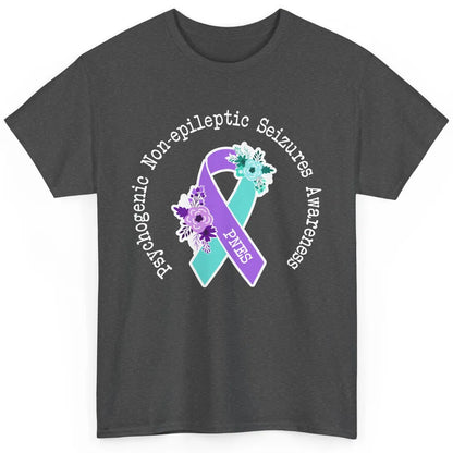 Psychogenic Non-epileptic Seizures PNES Purple Teal Ribbon Classic Unisex T-Shirt