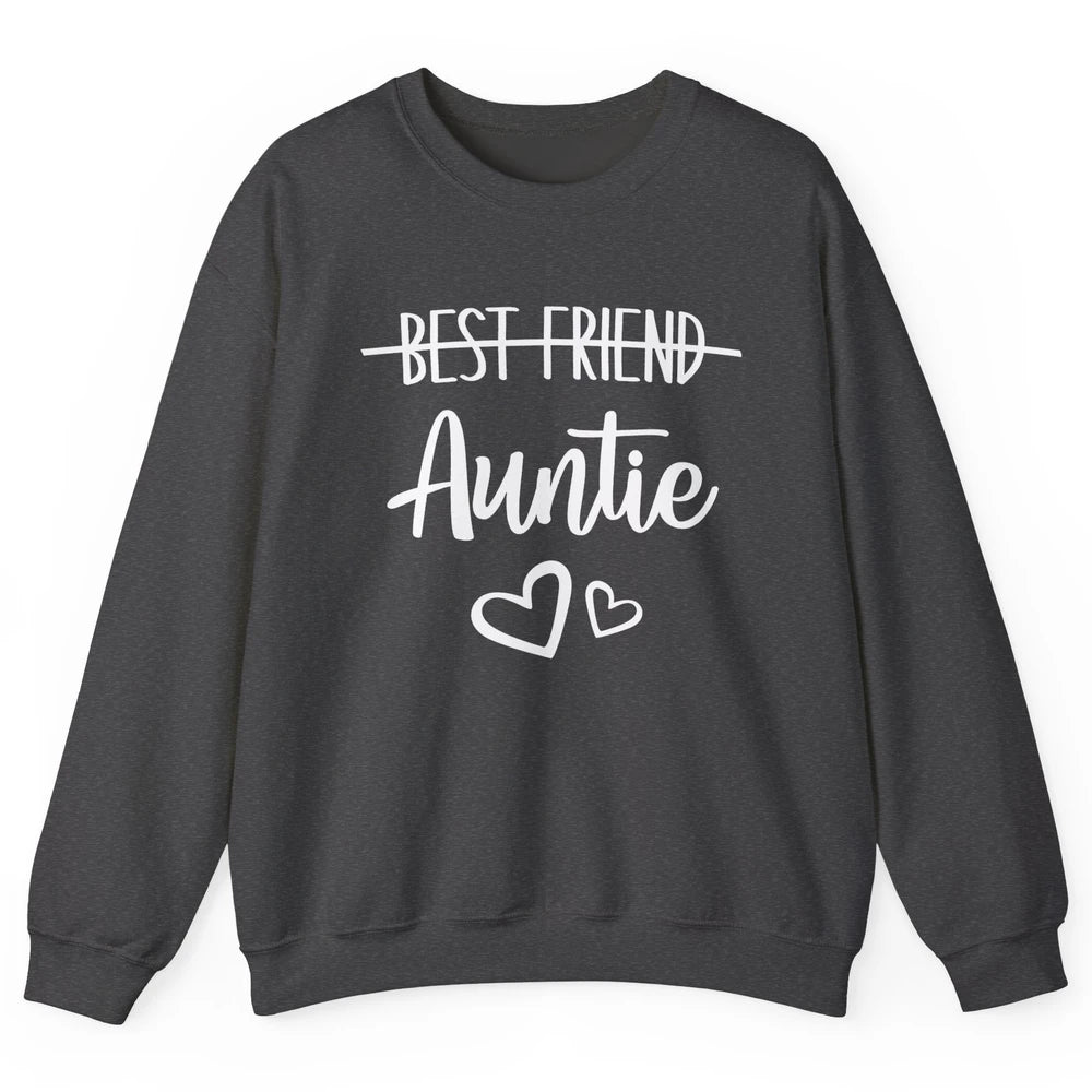 Promoted From Bestie To Auntie Pregnancy Reveal Bestfriend Unisex Crewneck Sweatshirt