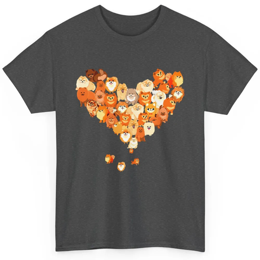Pomeranian Heart Cute Pomeranian Dog Lovers Gift My Pet Love Classic Unisex T-Shirt