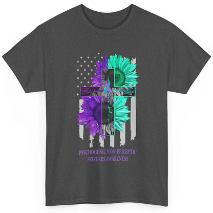 PNES Awareness Faith Hope Love Jesus Cross US Flag Ribbon Classic Unisex T-Shirt