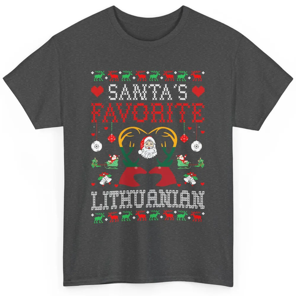 Merry Christmas Santa Favorite Lithuanian Xmas Ugly Santa Classic Unisex T-Shirt