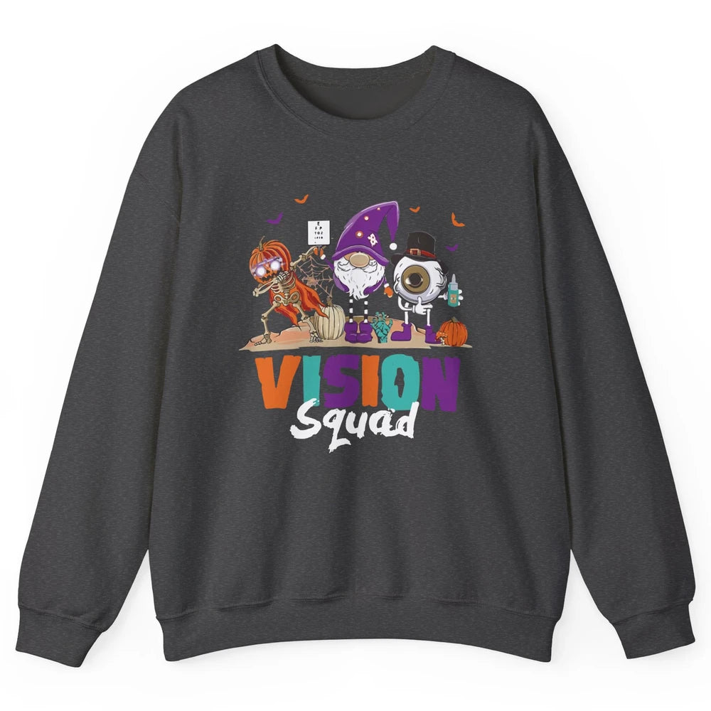 Optometrist Halloween Vision Squad Gnome Pumpkin Optician Unisex Crewneck Sweatshirt