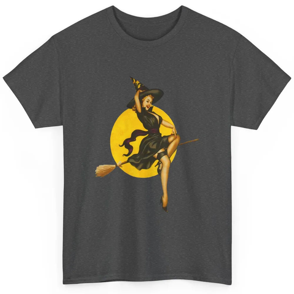 Pin Up Vintage Witch Pastel Witchcraft Halloween Spooky Goth Classic Unisex T-Shirt