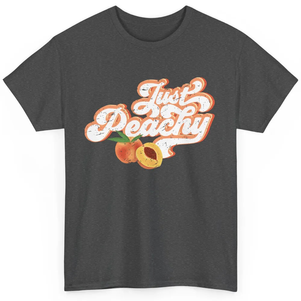 Retro Just Peachy Retro 70s Georgia Peaches Summer Fruit Classic Unisex T-Shirt