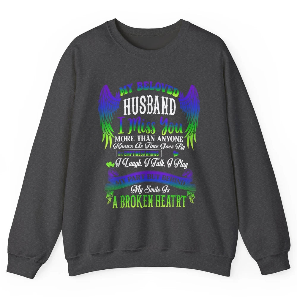 My Husband My Angel In Heaven Love Miss You Husband Wings Unisex Crewneck Sweatshirt