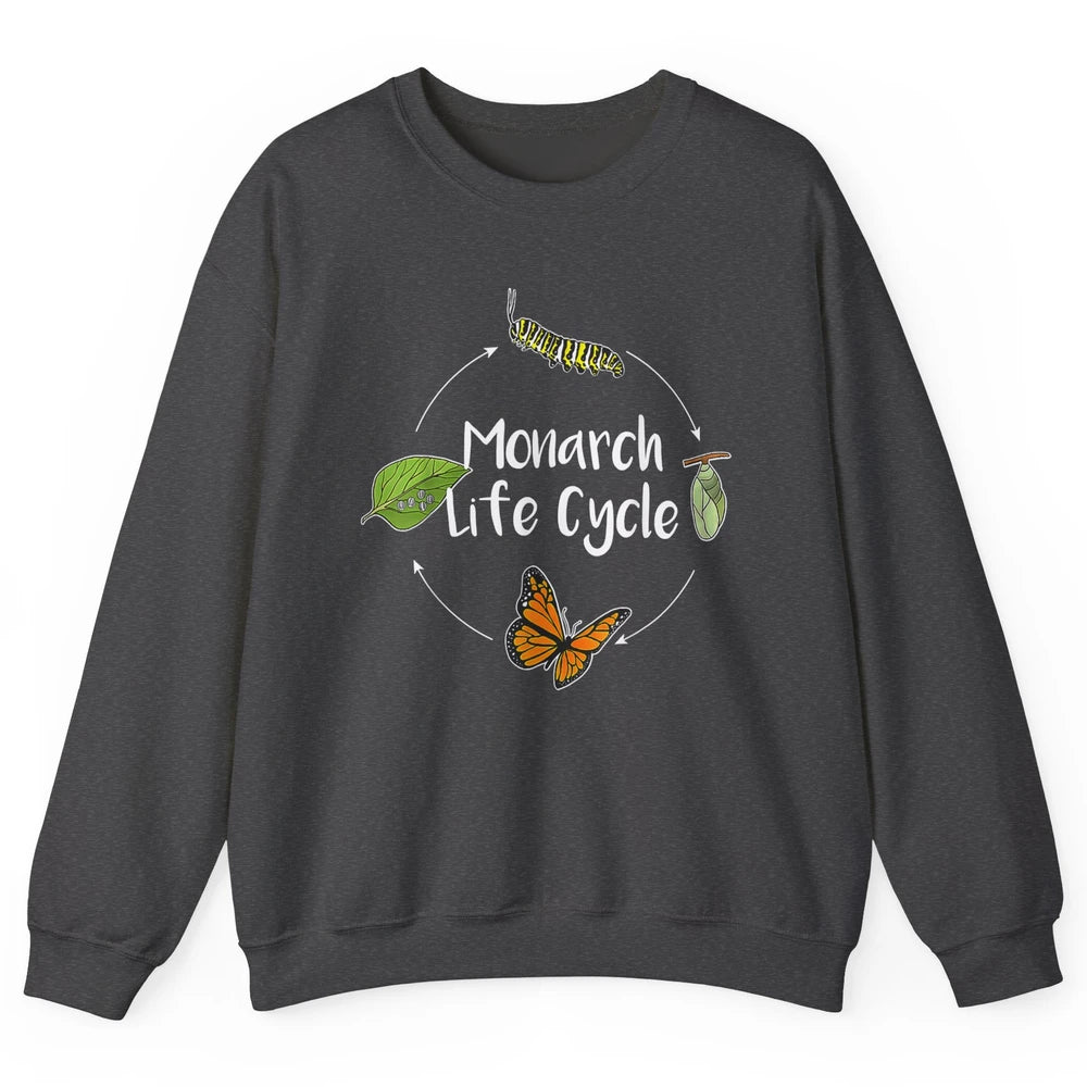 Monarch Life Cycle Cute Butterfly Caterpillar Humor Animal Unisex Crewneck Sweatshirt