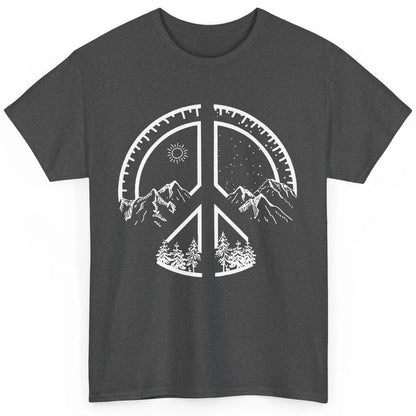 Peace Love Hiking Mountain Hikers Exploring Nature Camping Classic Unisex T-Shirt
