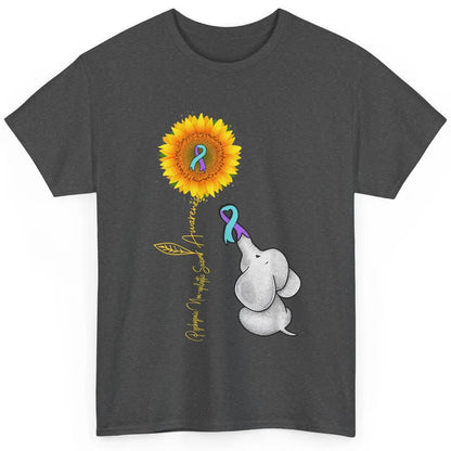 PNES Awareness Purple Teal Ribbon Sunflower Baby Elephant Classic Unisex T-Shirt