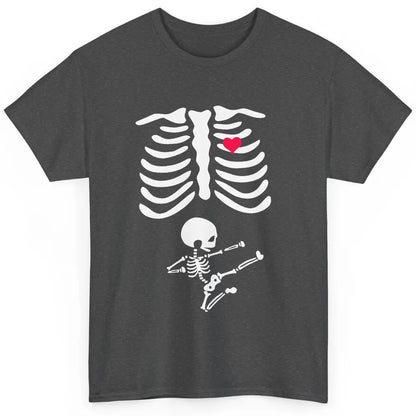Pregnant Halloween Skeleton Naughty Baby Boy Pumpkin Costume Classic Unisex T-Shirt