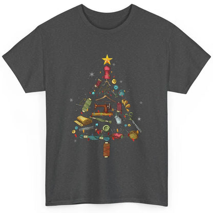 Merry Christmas Sewing Yarn Quilting Xmas Tree Sew Machine Classic Unisex T-Shirt