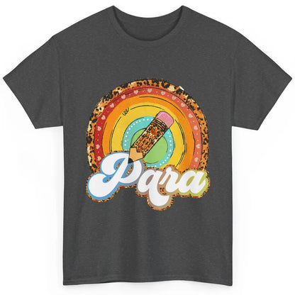 Retro Leopard Rainbow Paraprofessional Teacher Para Squad Classic Unisex T-Shirt