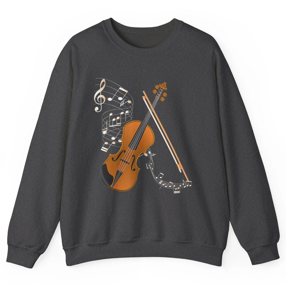 Orchestra Violin Player Retro Violinist Musical Instrument Unisex Crewneck Sweatshirt