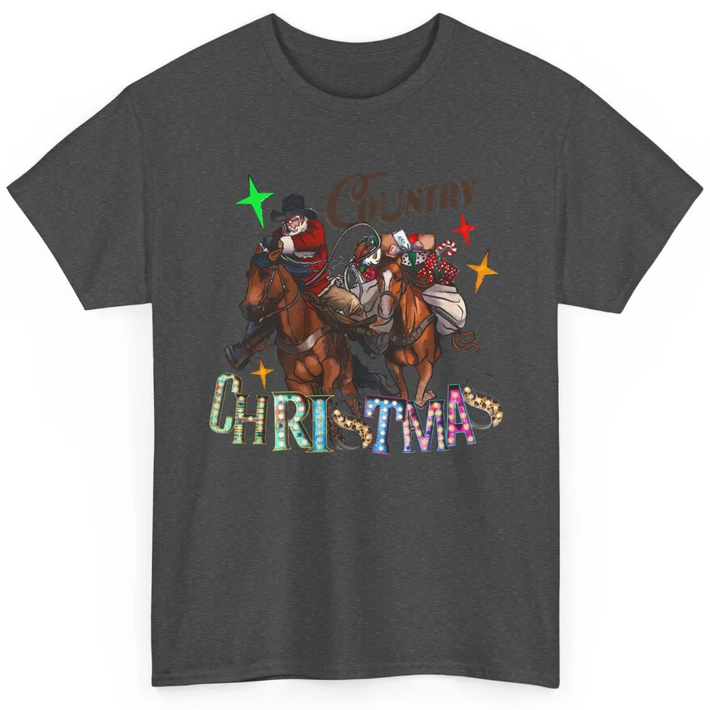 Santa Claus Country Christmas Y'all Western Country Cowboy Classic Unisex T-Shirt