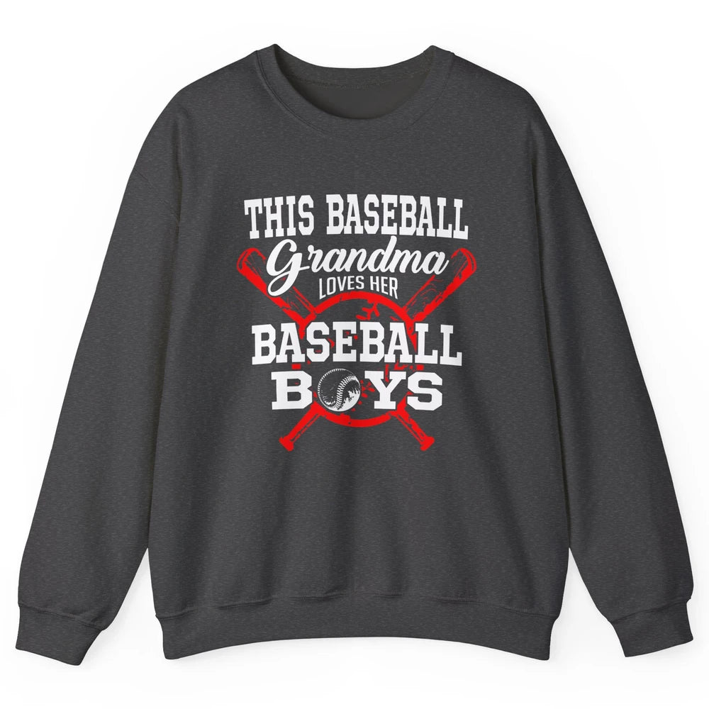Baseball Grandma Loves Her Baseball Boys Proud Baseball Nana Unisex Crewneck Sweatshirt