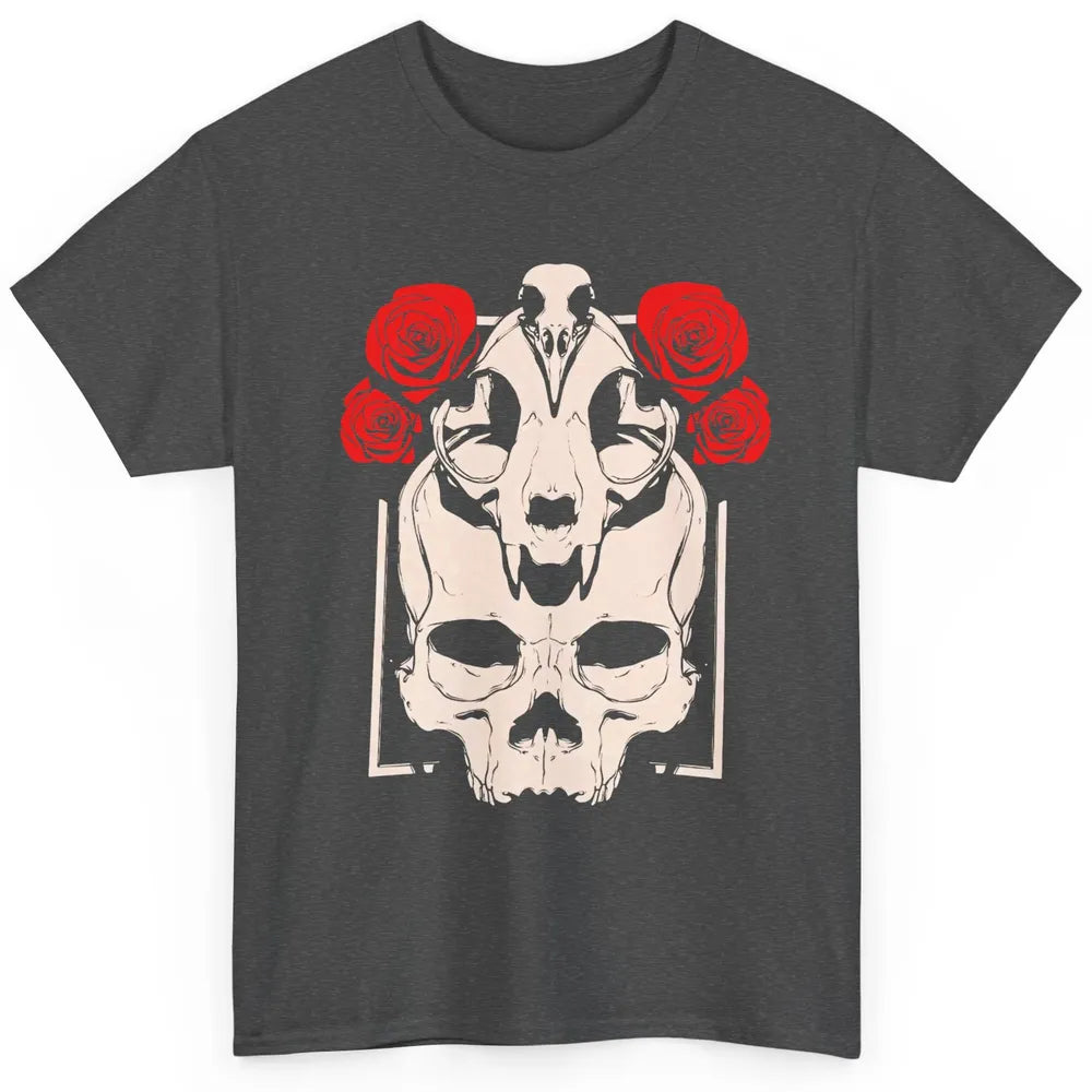 Mystical Skulls Gothic Witch Floral Grunge Magic Occult Edgy Classic Unisex T-Shirt