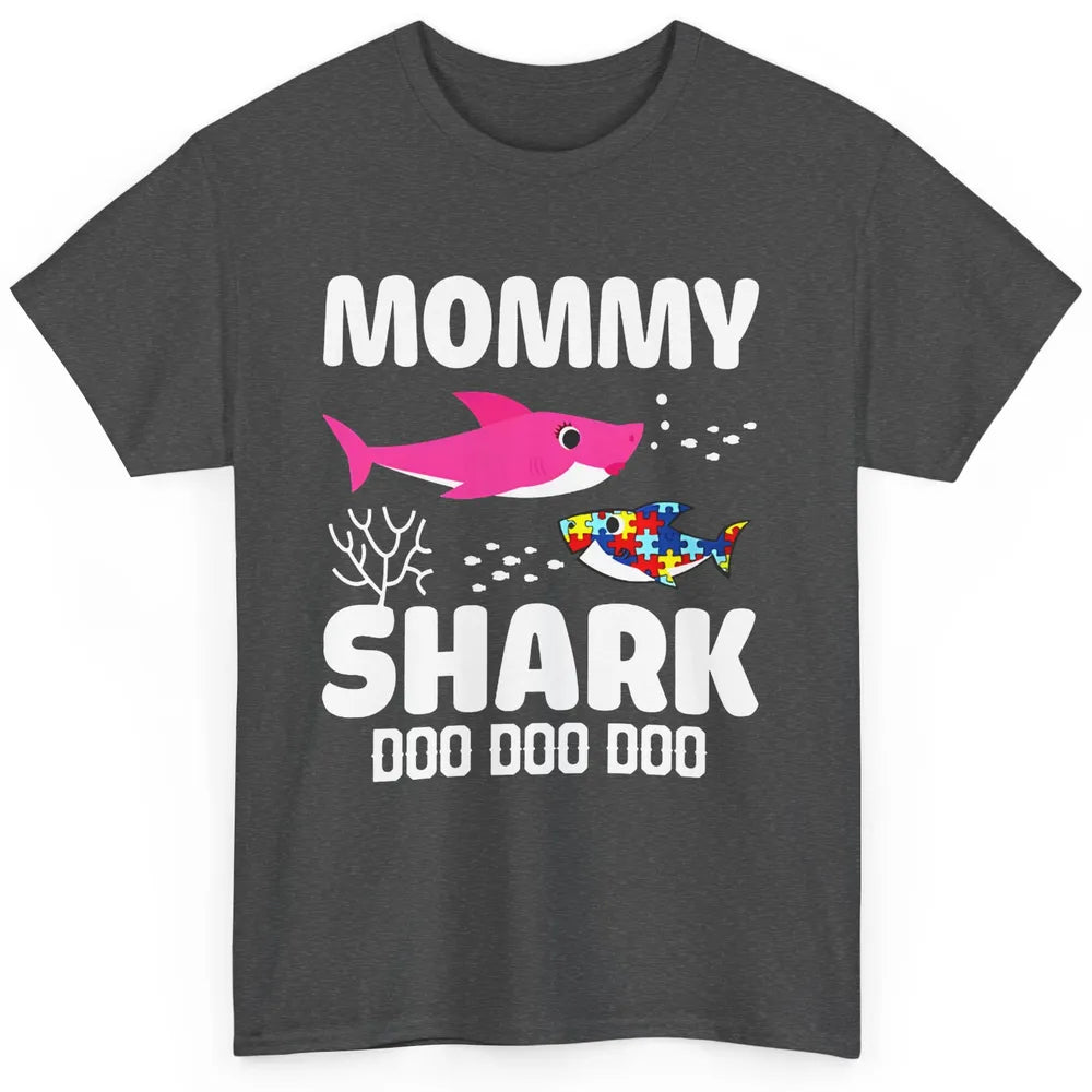 Mommy Shark Autism Shark Puzzle Autism Mom Autism Awareness Classic Unisex T-Shirt