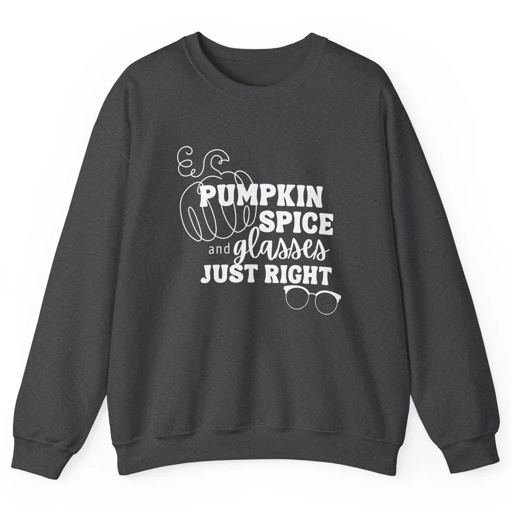 Optometrist Pumpkin Spice Glasses Just Right Optician Fall Unisex Crewneck Sweatshirt