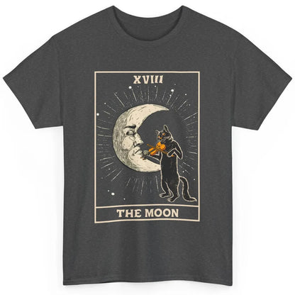 Retro Halloween Cat Guitarist The Moon Tarot Card Witchcraft Classic Unisex T-Shirt