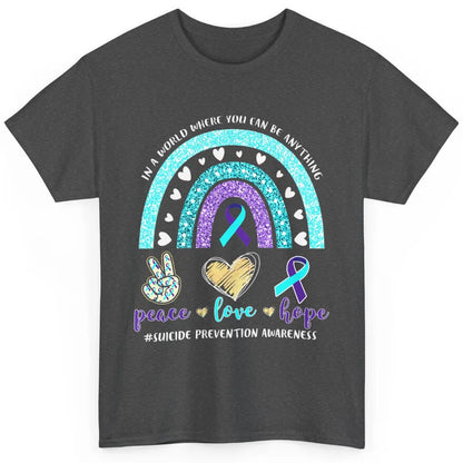 Peace Hope Love Rainbow Suicide Prevention Awareness Month Classic Unisex T-Shirt
